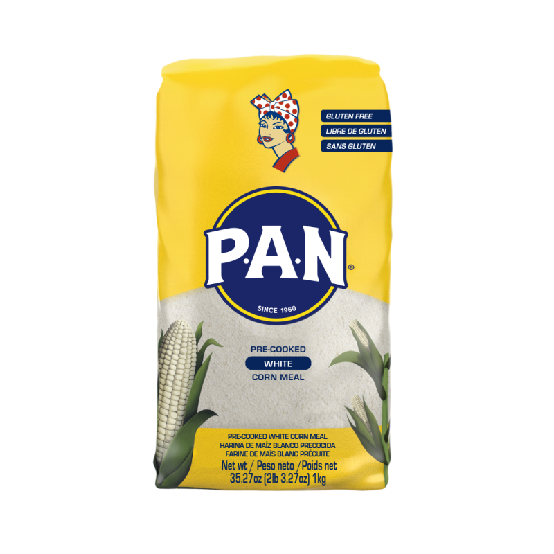 P.A.N. PRE-COOKED WHITE CORN MEAL 2LB. (GLUTEN FREE)